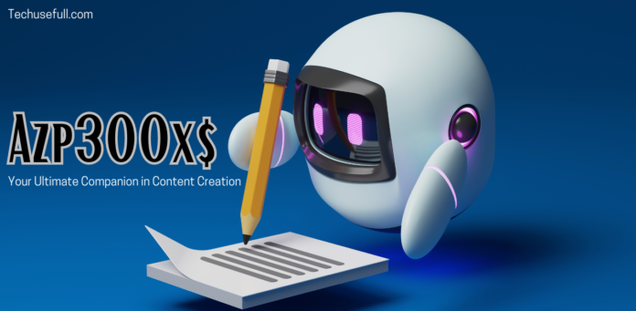 An image with the title 'azp300x$: Your Ultimate Companion in Content Creation' displayed prominently, showcasing the versatility and power of azp300x$ in digital content generation
